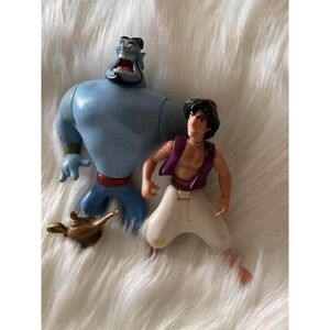 Aladdin, Lamp And Genie Disney Figures Bundle - Used